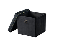 Iconic Home Sassy Velvet Storage Ottoman 