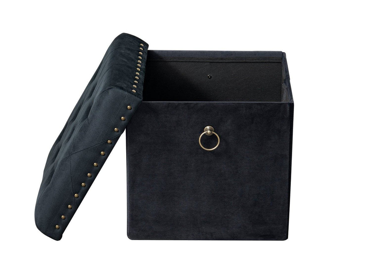 Iconic Home Sassy Velvet Storage Ottoman 