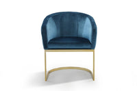Iconic Home Siena Velvet Accent Chair Gold Metal Base 