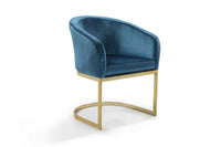 Iconic Home Siena Velvet Accent Chair Gold Metal Base 