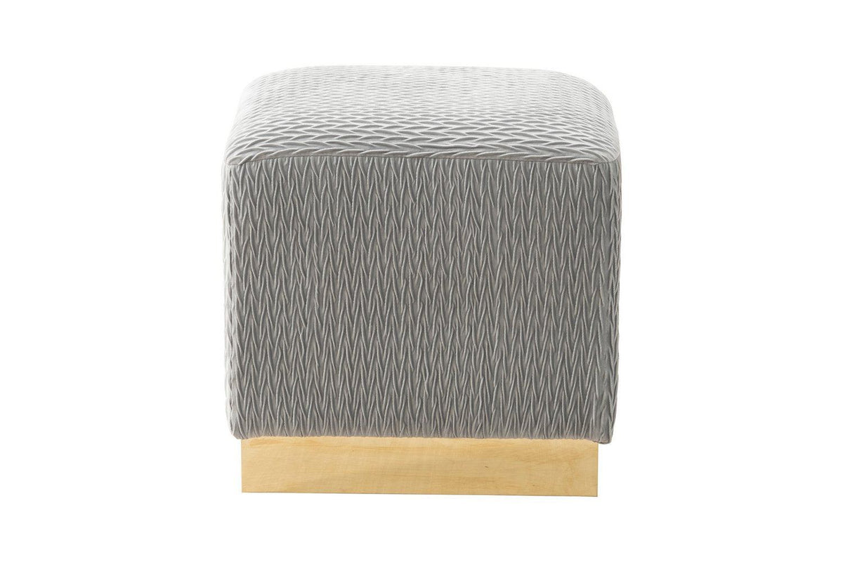 Iconic Home Swell Velvet Ottoman 