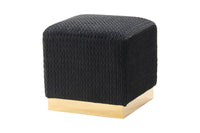 Iconic Home Swell Velvet Ottoman 