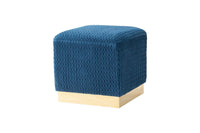 Iconic Home Swell Velvet Ottoman 