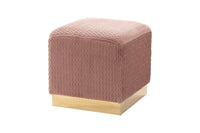 Iconic Home Swell Velvet Ottoman 