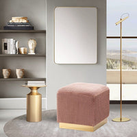 Iconic Home Swell Velvet Ottoman Blush