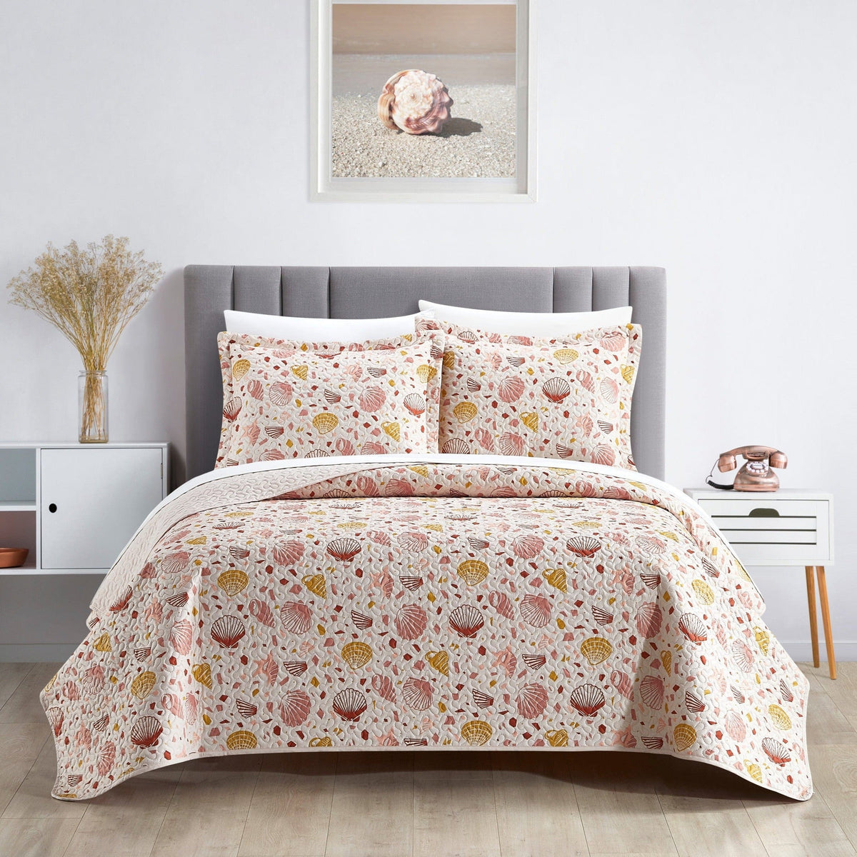 NY&C Home Bali 3 Piece Beach Vibes Quilt Set Queen
