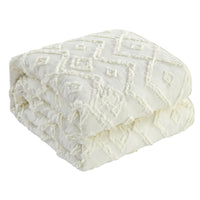 NY&C Home Cody 3 Piece Clip Jacquard Cotton Quilt Set 