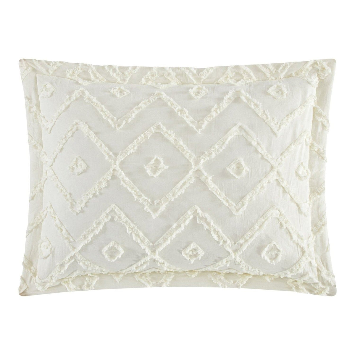 NY&C Home Cody 3 Piece Clip Jacquard Cotton Quilt Set 