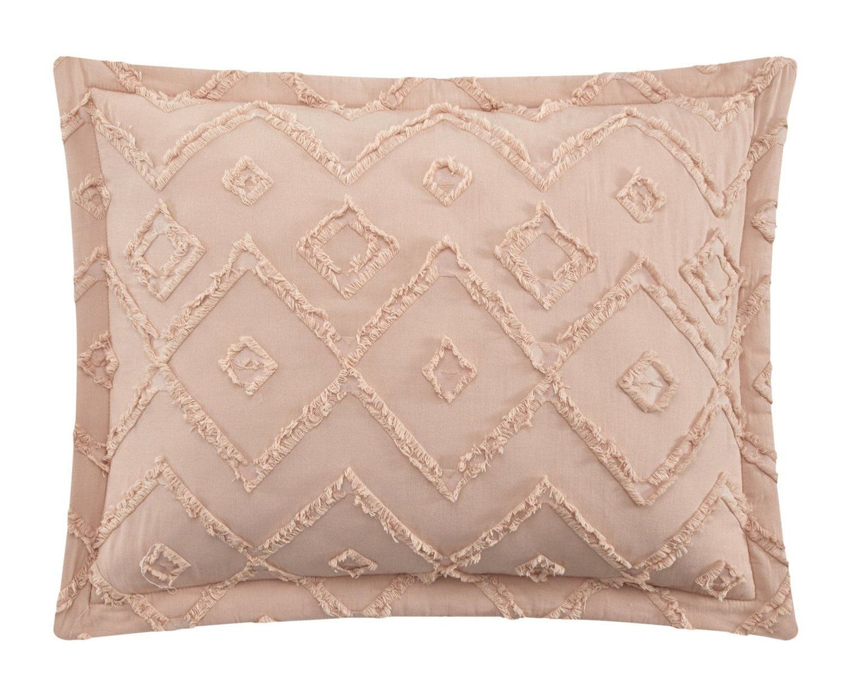 NY&C Home Cody 3 Piece Clip Jacquard Cotton Quilt Set 