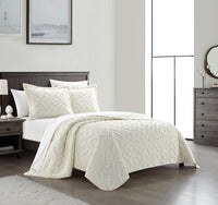 NY&C Home Cody 7 Piece Clip Jacquard Cotton Quilt Set 
