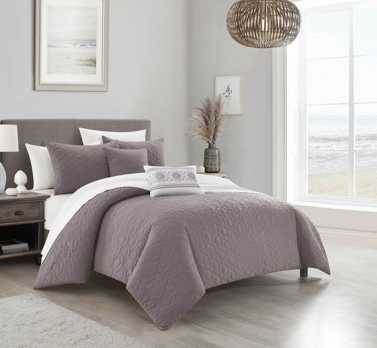 NY&C Home Davina 5 Piece Geometric Comforter Set 