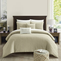 NY&C Home Davina 5 Piece Geometric Comforter Set Beige