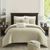 NY&C Home Davina 5 Piece Geometric Comforter Set Beige