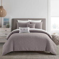 NY&C Home Davina 5 Piece Geometric Comforter Set Lavender