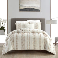 NY&C Home Desiree 5 Piece Cotton Jacquard Comforter Beige