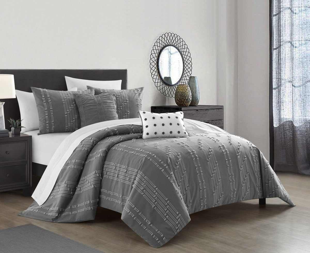 NY&C Home Desiree 9 Piece Cotton Jacquard Comforter 