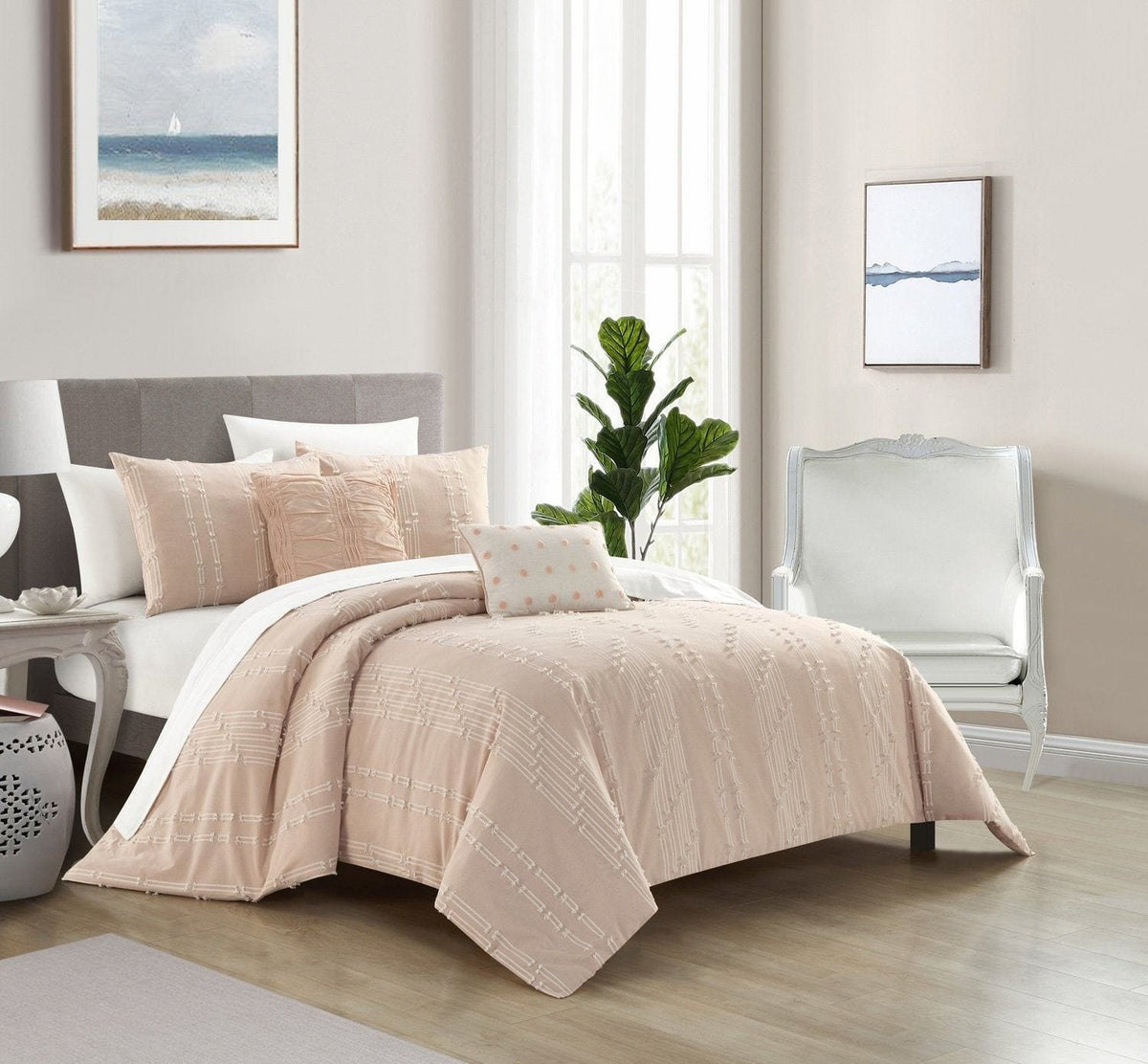 NY&C Home Desiree 9 Piece Cotton Jacquard Comforter 