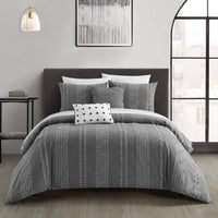 NY&C Home Desiree 9 Piece Cotton Jacquard Comforter Grey