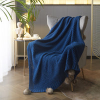NY&C Home Dorsey Knitted Throw Blanket Blue