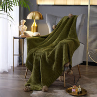 NY&C Home Dorsey Knitted Throw Blanket Green
