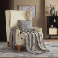NY&C Home Foremost Ruched Throw Blanket Grey