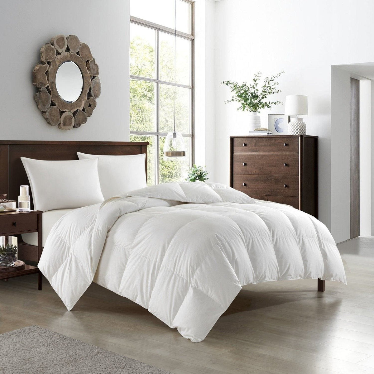 NY&C Home Gianna Cotton Duck Down Comforter White
