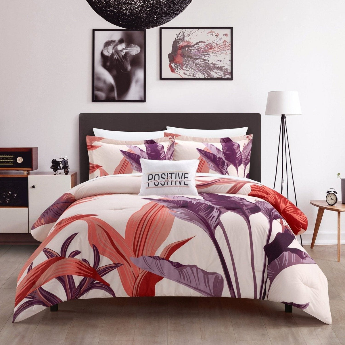 NY&C Home Jezebel 8 Piece Floral Comforter Set Queen