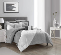 NY&C Home Kinsley 9 Piece Color Block Comforter Set 