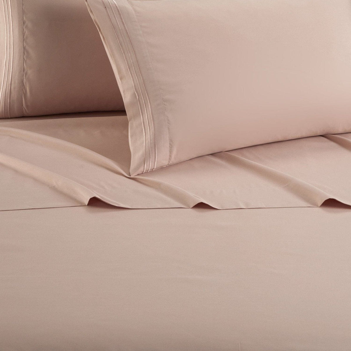 NY&C Home Lain 4 Piece Stripe Embroidered Sheet Set 