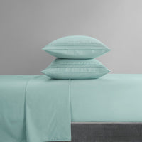 NY&C Home Lain 4 Piece Stripe Embroidered Sheet Set 