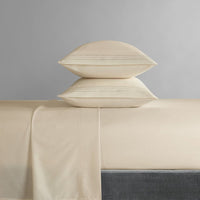 NY&C Home Lain 4 Piece Stripe Embroidered Sheet Set 