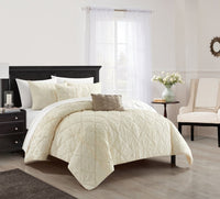 NY&C Home Leighton 5 Piece Crinkle Comforter Set 