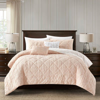 NY&C Home Leighton 9 Piece Crinkle Comforter Set Blush