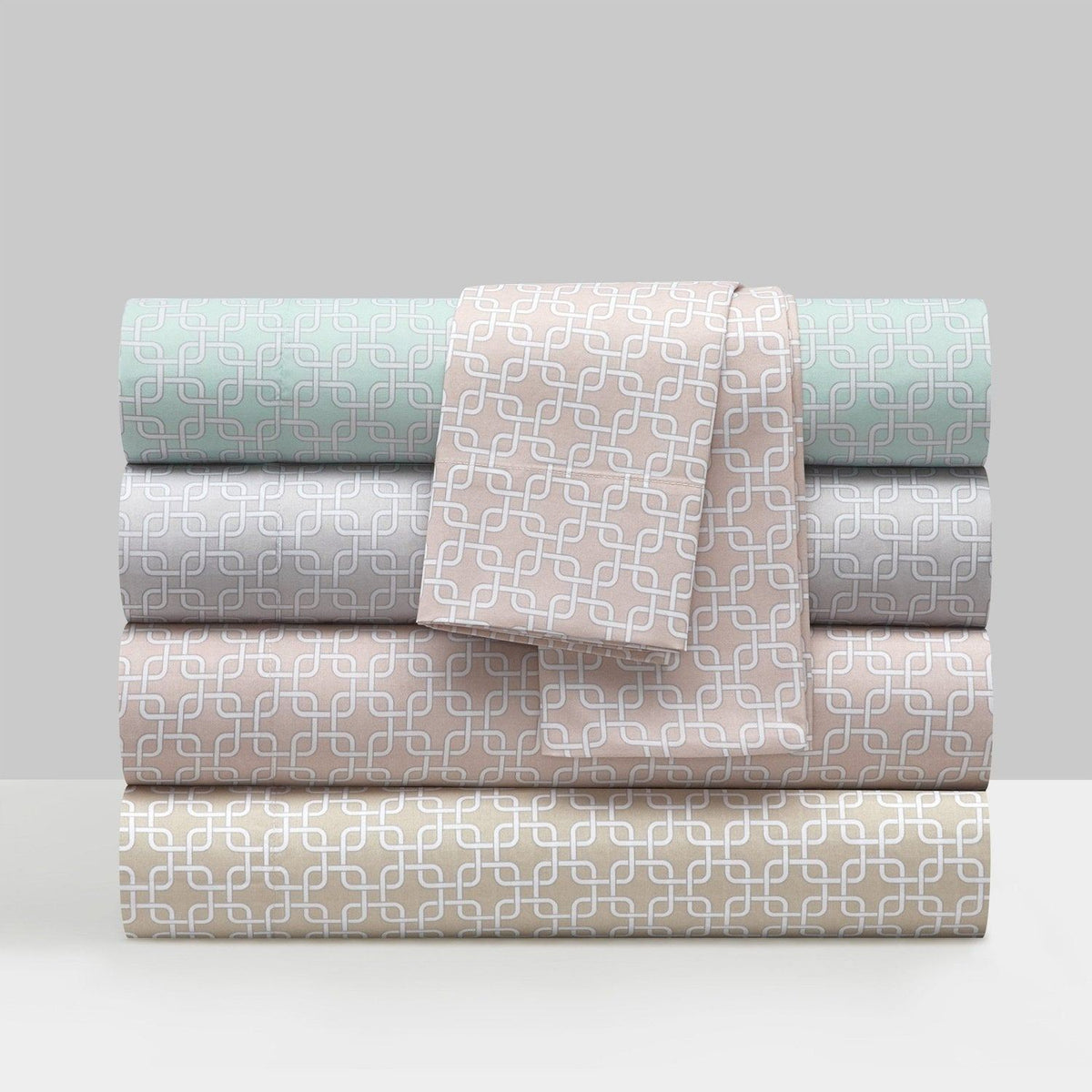 NY&C Home Lucille 4 Piece Geometric Pattern Sheet Set 