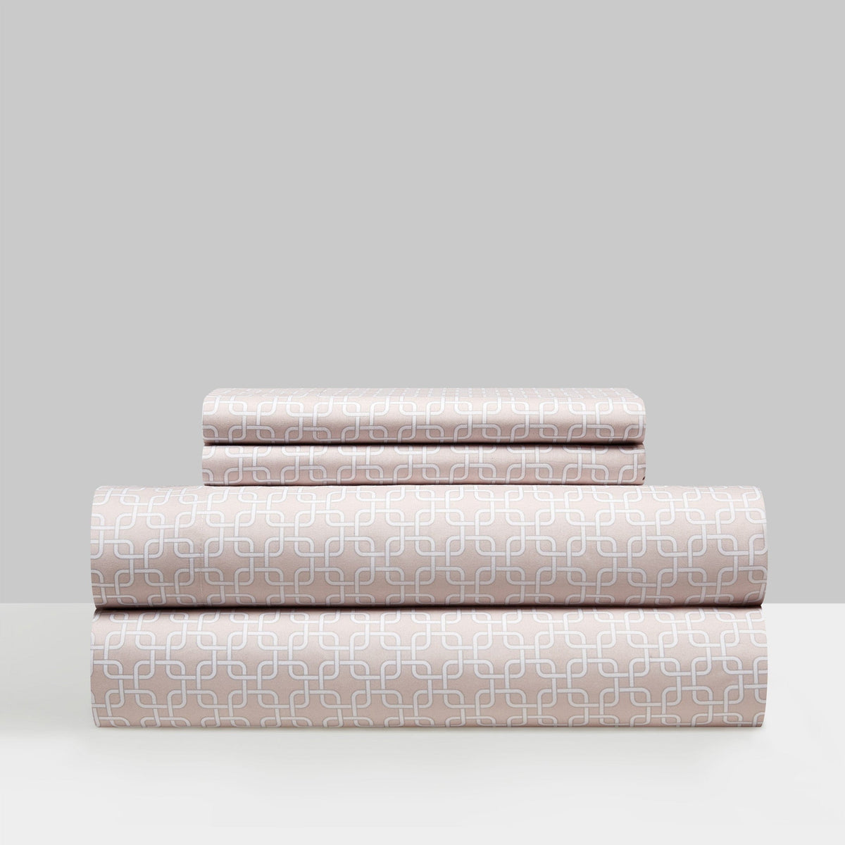 NY&C Home Lucille 4 Piece Geometric Pattern Sheet Set Rose