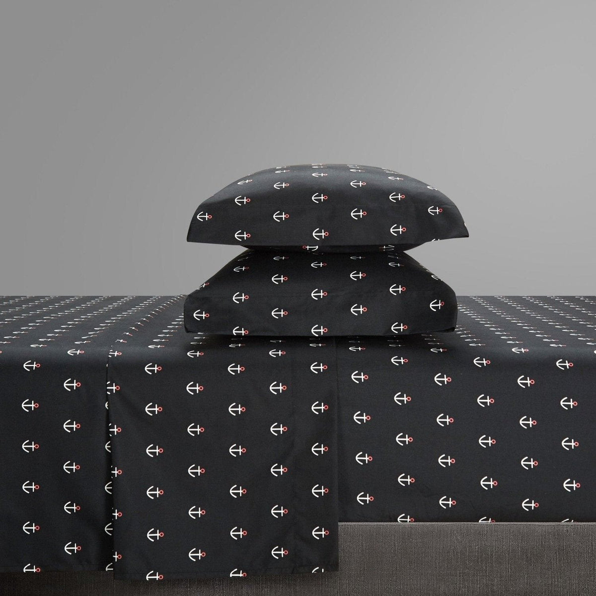 NY&C Home Marina 4 Piece Anchor Pattern Sheet Set 