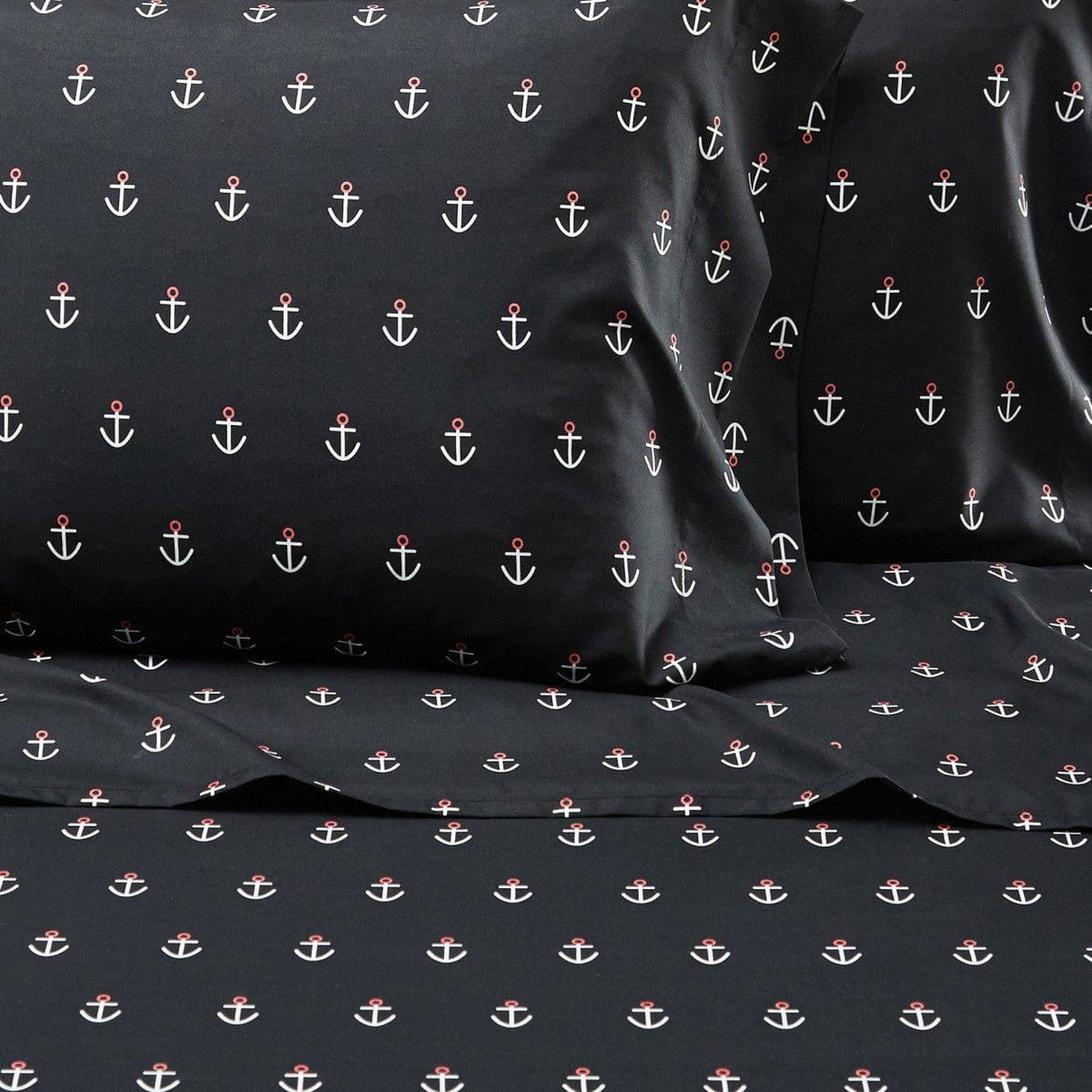 NY&C Home Marina 4 Piece Anchor Pattern Sheet Set 