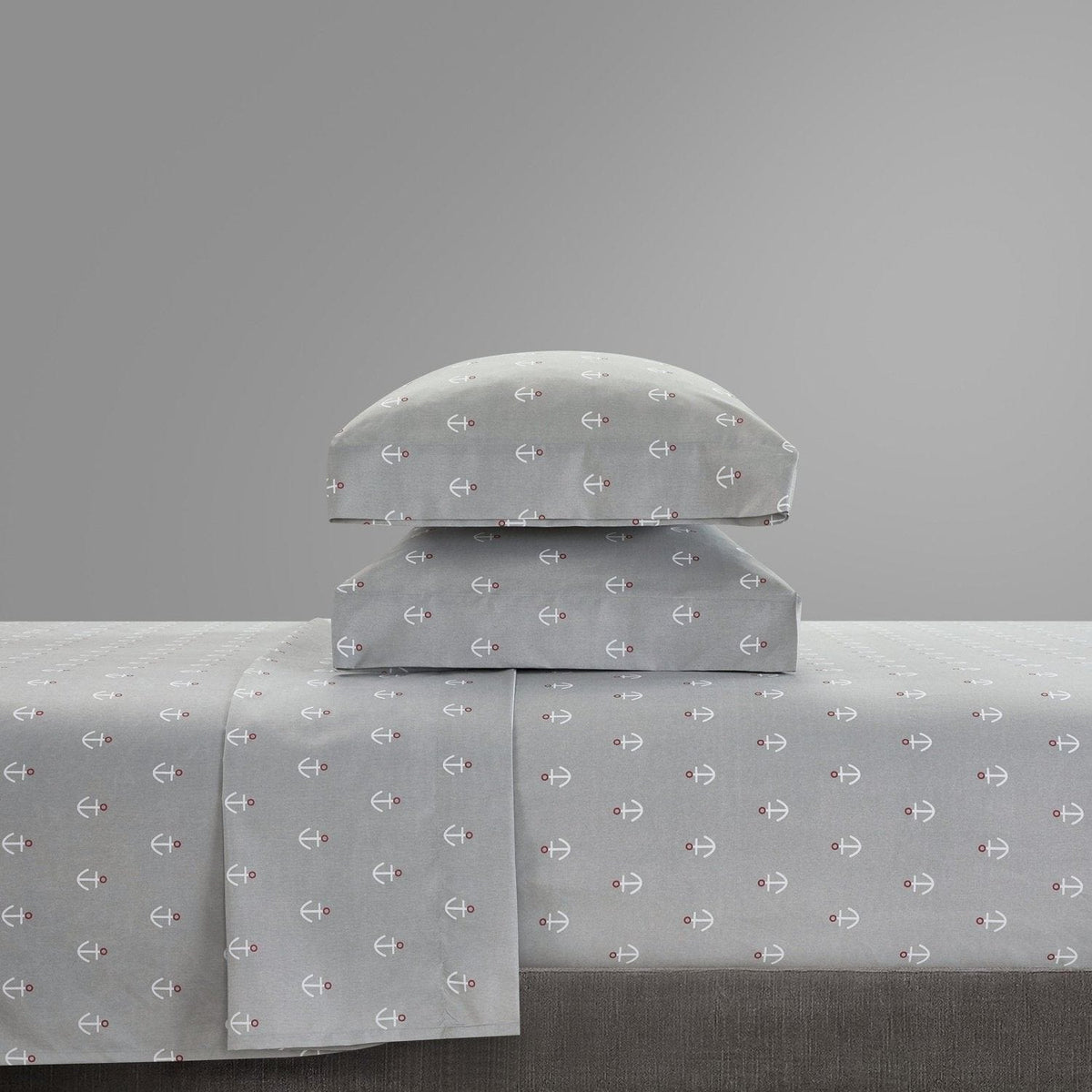 NY&C Home Marina 4 Piece Anchor Pattern Sheet Set 