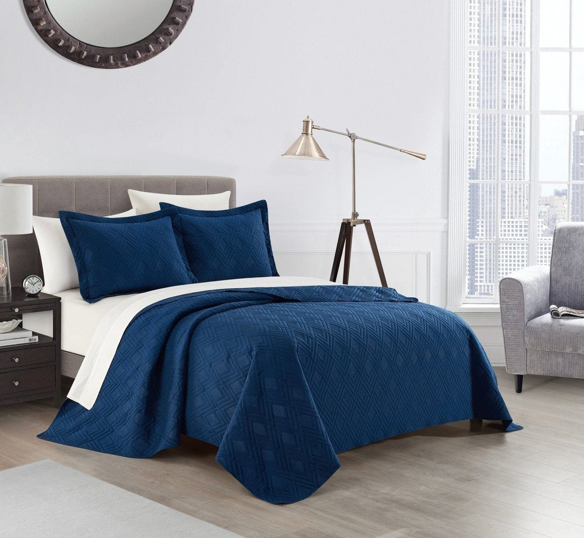NY&C Home Marling 7 Piece Geometric Quilt Set 
