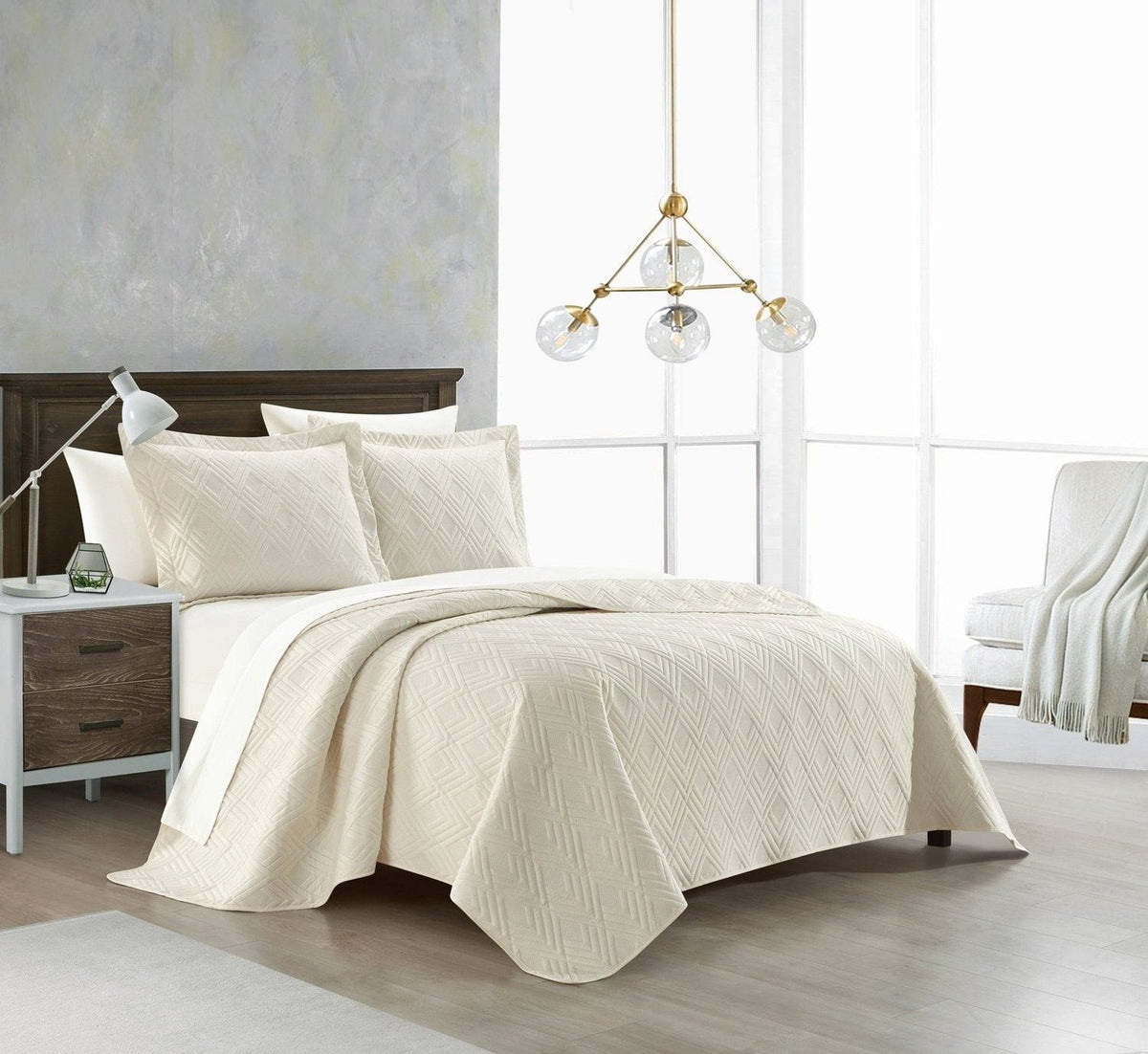 NY&C Home Marling 7 Piece Geometric Quilt Set 