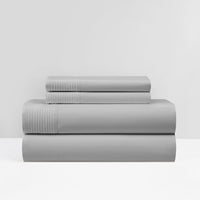 NY&C Home Marsai 4 Piece Pleated Flange Sheet Set Grey