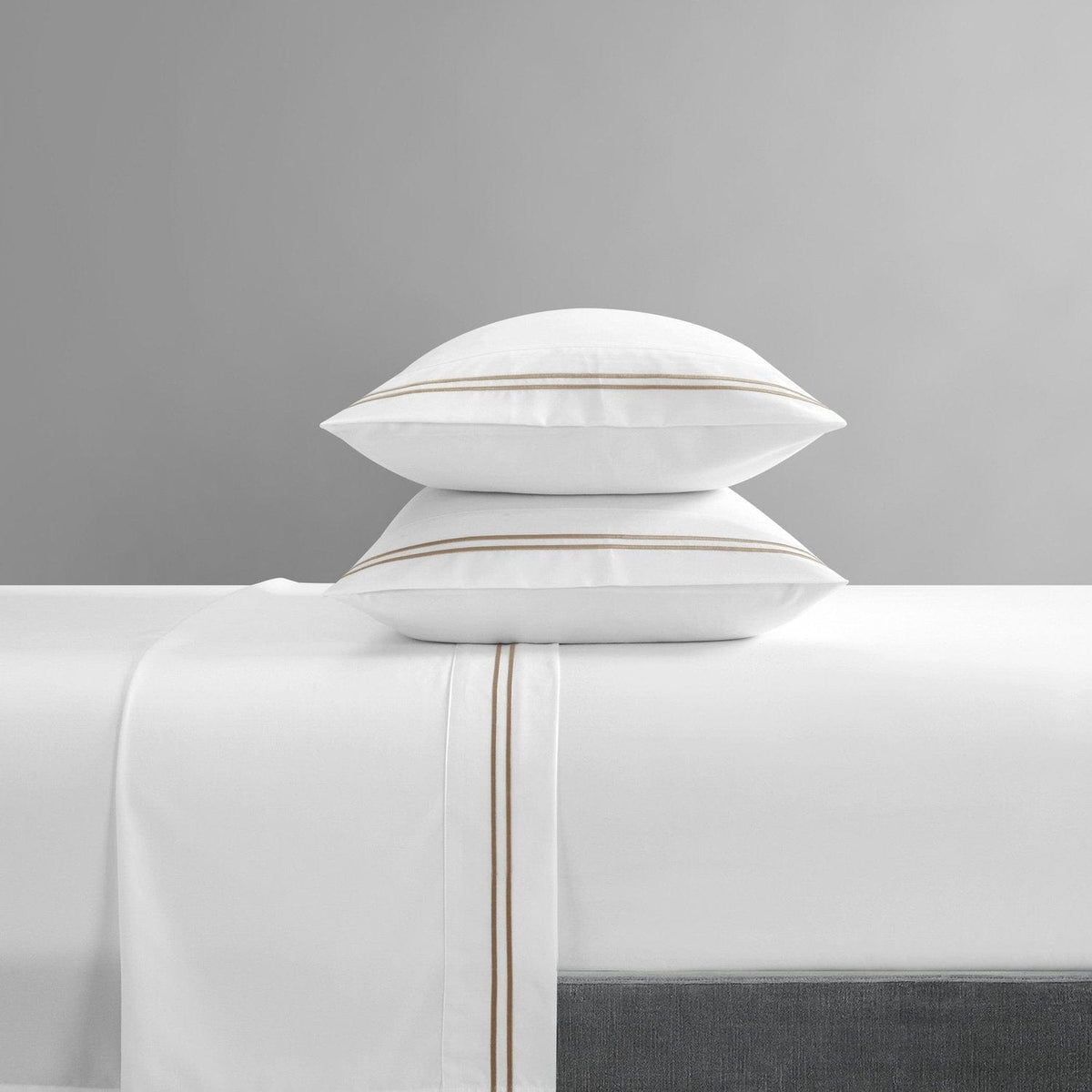 NY&C Home McKenna 4 Piece Stripe Embroidered Sheet Set 