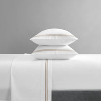 NY&C Home McKenna 4 Piece Stripe Embroidered Sheet Set 