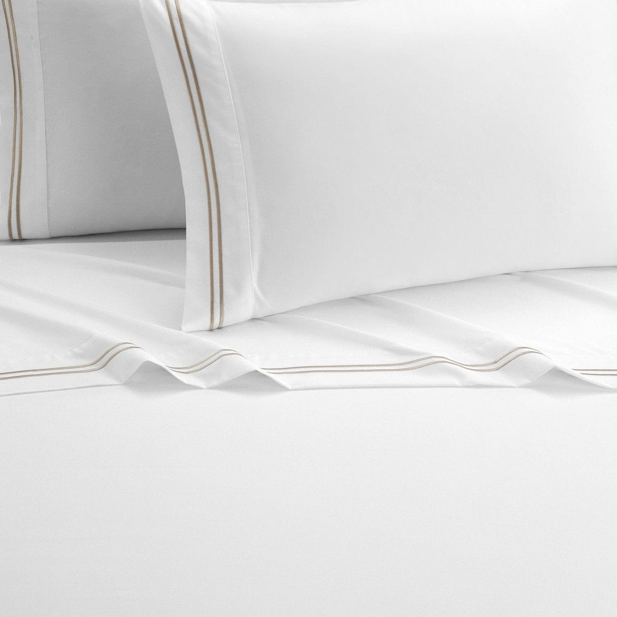 NY&C Home McKenna 4 Piece Stripe Embroidered Sheet Set 