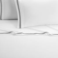 NY&C Home McKenna 4 Piece Stripe Embroidered Sheet Set 