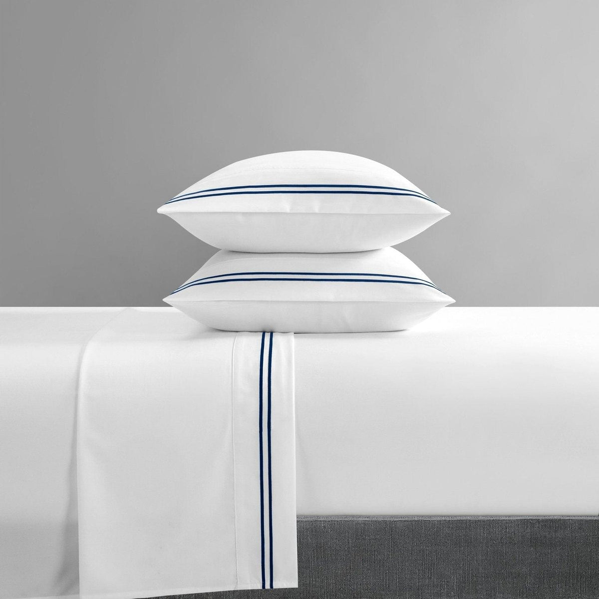 NY&C Home McKenna 4 Piece Stripe Embroidered Sheet Set 
