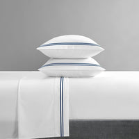NY&C Home McKenna 4 Piece Stripe Embroidered Sheet Set 