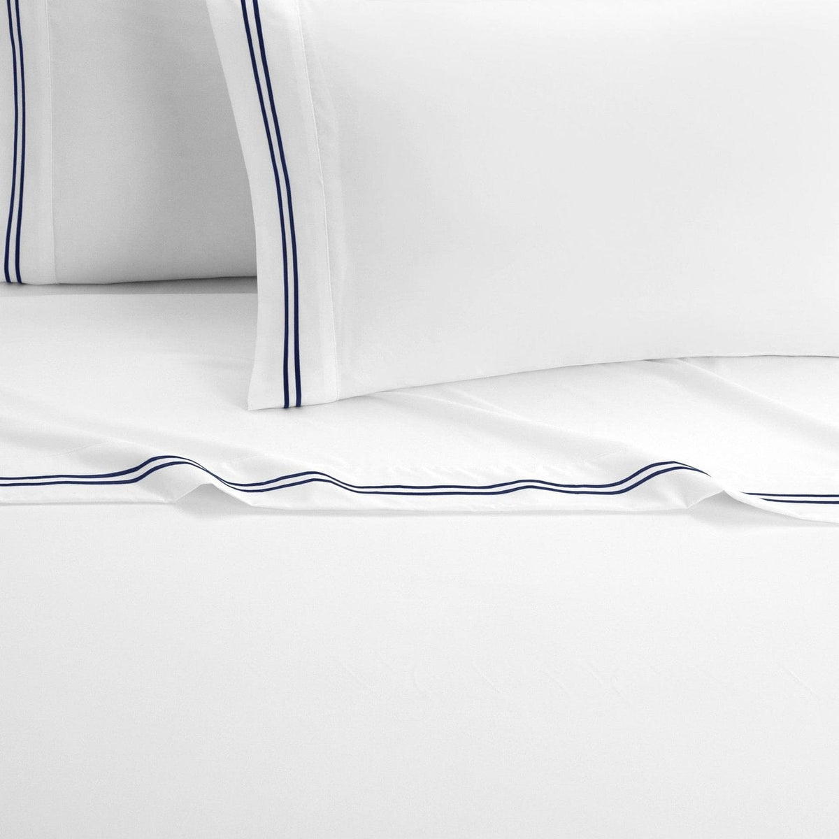 NY&C Home McKenna 4 Piece Stripe Embroidered Sheet Set 