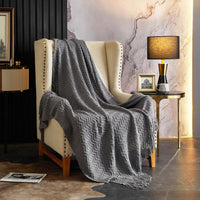 NY&C Home Newport Woven Throw Blanket Grey