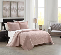 NY&C Home Rhapsody 7 Piece Geometric Quilt Set Blush